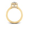 2.5 Ct Pear Lab Diamond & .22 Ctw Crown Hidden Halo Bezel Engagement Ring