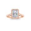 5 Ct Princess Premium Lab Diamond & .22 Ctw Crown Hidden Halo Bezel Engagement Ring