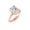 5 Ct Princess Premium Lab Diamond & .22 Ctw Crown Hidden Halo Bezel Engagement Ring