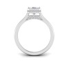2 Ct Radiant CZ & .22 Ctw Crown Hidden Halo Bezel Engagement Ring