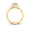2 Ct Radiant Lab Diamond & .22 Ctw Crown Hidden Halo Bezel Engagement Ring