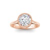 3 Ct Round CZ & .22 Ctw Crown Hidden Halo Bezel Engagement Ring