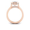 3 Ct Round CZ & .22 Ctw Crown Hidden Halo Bezel Engagement Ring