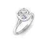 1 Ct Round Moissanite & .22 Ctw Lab Diamond Crown Hidden Halo Bezel Engagement Ring