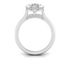 1 Ct Round Moissanite & .22 Ctw Lab Diamond Crown Hidden Halo Bezel Engagement Ring