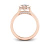 2 Ct Oval Lab Diamond & .22 Ctw Crown Hidden Halo Bezel Engagement Ring