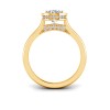 2 Ct Oval Lab Diamond & .22 Ctw Crown Hidden Halo Bezel Engagement Ring