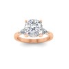 3 Ct Cushion Premium Lab Diamond & .40 Ctw Three Stone Whisper Engagement Ring