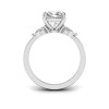 1 Ct Cushion Moissanite & .40 Ctw Lab Diamond Three Stone Whisper Engagement Ring
