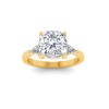 2.5 Ct Cushion Lab Diamond & .40 Ctw Three Stone Whisper Engagement Ring