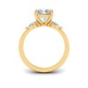 2.5 Ct Cushion Lab Diamond & .40 Ctw Three Stone Whisper Engagement Ring