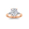 3.5 Ct Elongated Cushion Lab Diamond & .40 Ctw Three Stone Whisper Engagement Ring