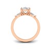 3.5 Ct Elongated Cushion Lab Diamond & .40 Ctw Three Stone Whisper Engagement Ring