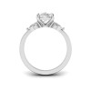 2.5 Ct Elongated Cushion Lab Diamond & .40 Ctw Three Stone Whisper Engagement Ring