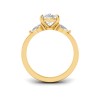 2 Ct Elongated Cushion Lab Diamond & .40 Ctw Three Stone Whisper Engagement Ring