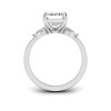 2.5 Ct Emerald Moissanite & .40 Ctw Lab Diamond Three Stone Whisper Engagement Ring