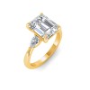 1 Ct Emerald Premium Lab Diamond & .40 Ctw Three Stone Whisper Engagement Ring
