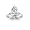 5 Ct Marquise Premium Lab Diamond & .40 Ctw Three Stone Whisper Engagement Ring