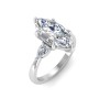 5 Ct Marquise Premium Lab Diamond & .40 Ctw Three Stone Whisper Engagement Ring