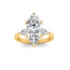 4 Ct Marquise Lab Diamond & .40 Ctw Three Stone Whisper Engagement Ring