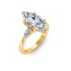 4 Ct Marquise Lab Diamond & .40 Ctw Three Stone Whisper Engagement Ring