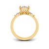 4 Ct Marquise Lab Diamond & .40 Ctw Three Stone Whisper Engagement Ring