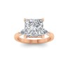 2 Ct Princess Premium Lab Diamond & .40 Ctw Three Stone Whisper Engagement Ring