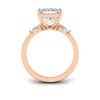 2 Ct Princess Premium Lab Diamond & .40 Ctw Three Stone Whisper Engagement Ring