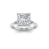 5 Ct Princess Lab Diamond & .40 Ctw Three Stone Whisper Engagement Ring