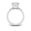 5 Ct Princess Lab Diamond & .40 Ctw Three Stone Whisper Engagement Ring