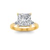 3 Ct Princess Lab Diamond & .40 Ctw Three Stone Whisper Engagement Ring