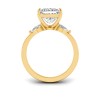 3 Ct Princess Lab Diamond & .40 Ctw Three Stone Whisper Engagement Ring
