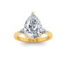 1 Ct Pear Lab Diamond & .40 Ctw Three Stone Whisper Engagement Ring