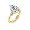 1 Ct Pear Lab Diamond & .40 Ctw Three Stone Whisper Engagement Ring