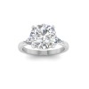 4 Ct Round Lab Diamond & .40 Ctw Three Stone Whisper Engagement Ring