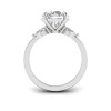 4 Ct Round Lab Diamond & .40 Ctw Three Stone Whisper Engagement Ring