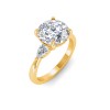 1.5 Ct Round Lab Diamond & .40 Ctw Three Stone Whisper Engagement Ring