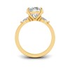 1.5 Ct Round Lab Diamond & .40 Ctw Three Stone Whisper Engagement Ring