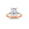2 Ct Radiant Diamond & .40 Ctw Three Stone Whisper Engagement Ring