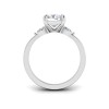 3.5 Ct Radiant Moissanite & .40 Ctw Lab Diamond Three Stone Whisper Engagement Ring