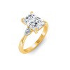 3 Ct Radiant Lab Diamond & .40 Ctw Three Stone Whisper Engagement Ring
