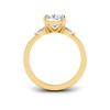 3 Ct Radiant Lab Diamond & .40 Ctw Three Stone Whisper Engagement Ring