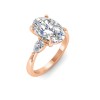 1 Ct Oval Diamond & .40 Ctw Three Stone Whisper Engagement Ring