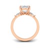 1 Ct Oval Diamond & .40 Ctw Three Stone Whisper Engagement Ring