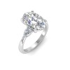 2.5 Ct Oval Lab Diamond & .40 Ctw Three Stone Whisper Engagement Ring
