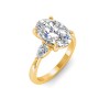 2 Ct Oval Diamond & .40 Ctw Three Stone Whisper Engagement Ring