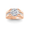5 Ct Round Moissanite Channel Set Wide Band Engagement Ring
