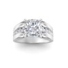 6 Ct Round Moissanite Channel Set Wide Band Engagement Ring
