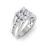 6 Ct Round Moissanite Channel Set Wide Band Engagement Ring