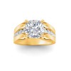 4 Ct Cushion Lab Diamond Channel Set Wide Band Engagement Ring